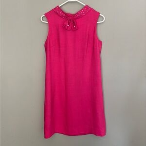 Vintage Carol Craig bright pink shift dress - 12